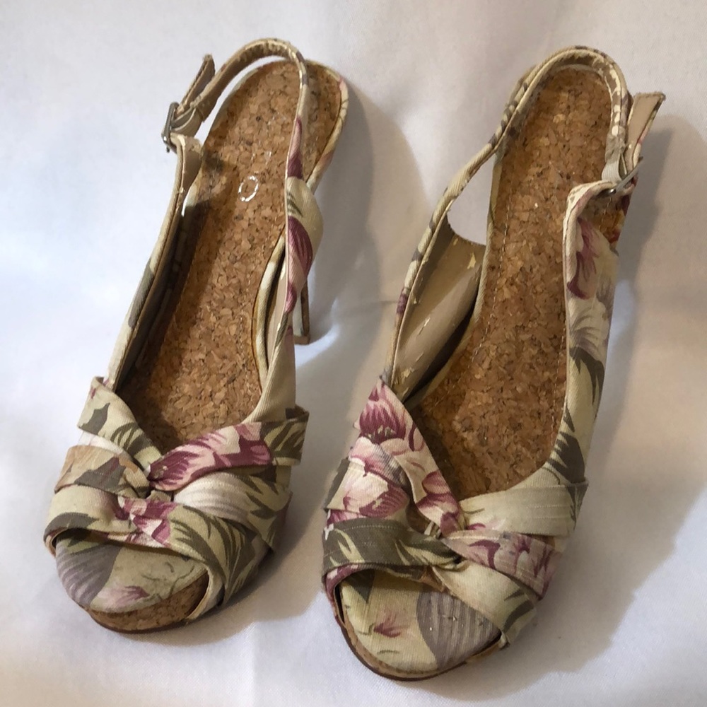 Aldo Floral Slingback Sandals